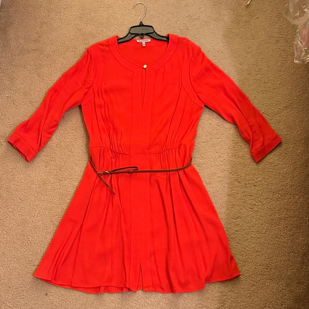 Juicy Couture orange Red Mini Dress with belt
